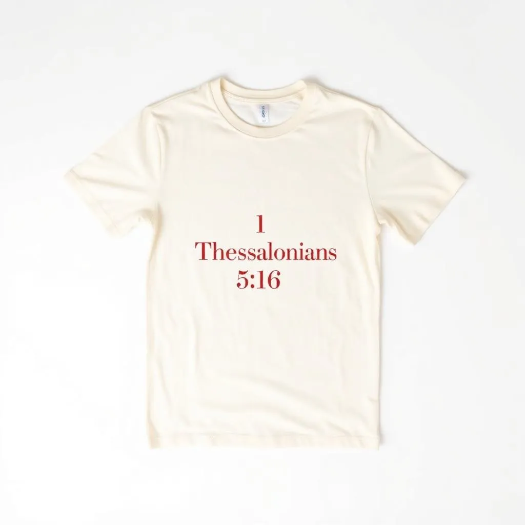 1 Thessalonians 5:16 tee flat-lay